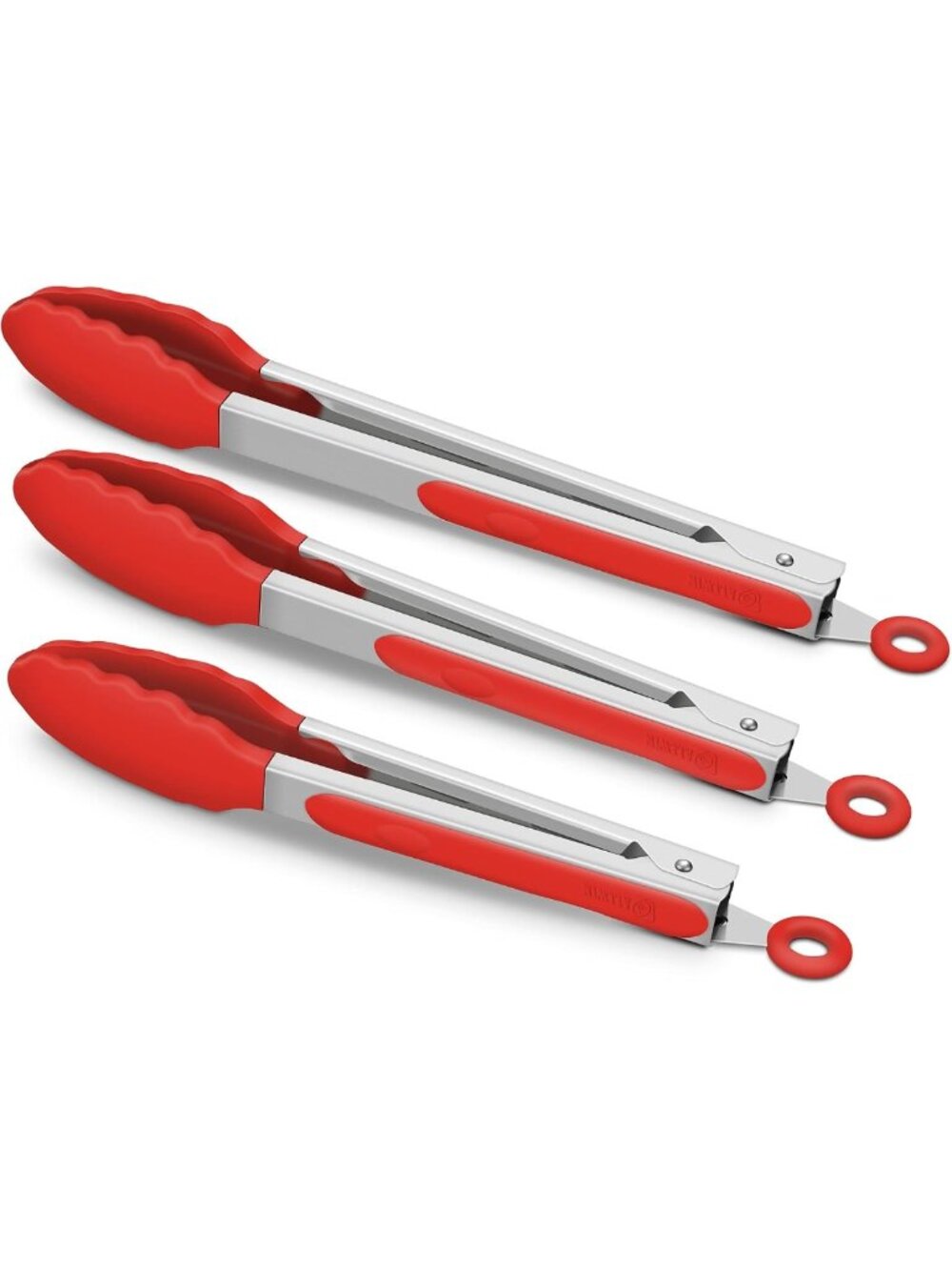 3 Pack Silicone Kitchen Tongs Set, 9-12 Inch, Heat Resistant, Non-Slip Grip